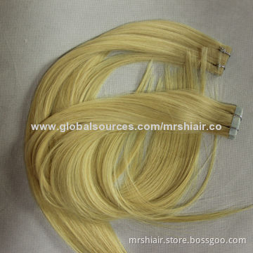 20-inch blond color Brazilian virgin tape in hair extensions